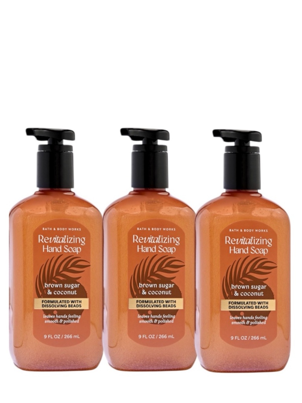 NEW 3X Bath & Body Works BROWN SUGAR & COCONUT Revitalizing Hand Soap Bundle